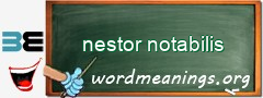 WordMeaning blackboard for nestor notabilis